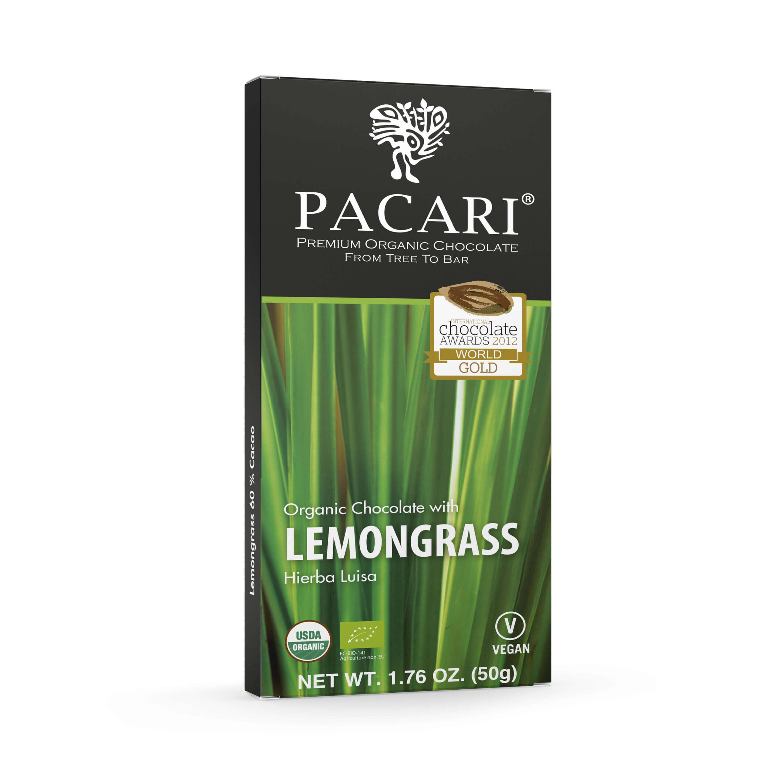 Pacari Dark Chocolate Lemongrass Front