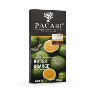 Pacari Bitter Orange 50gr Chocolate Bar 60% Cacao Front