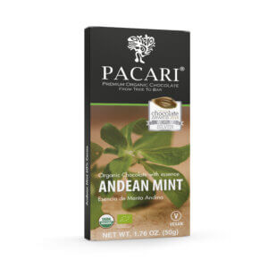 Pacari Mint 50gr Chocolate Bar 60% Cacao Front