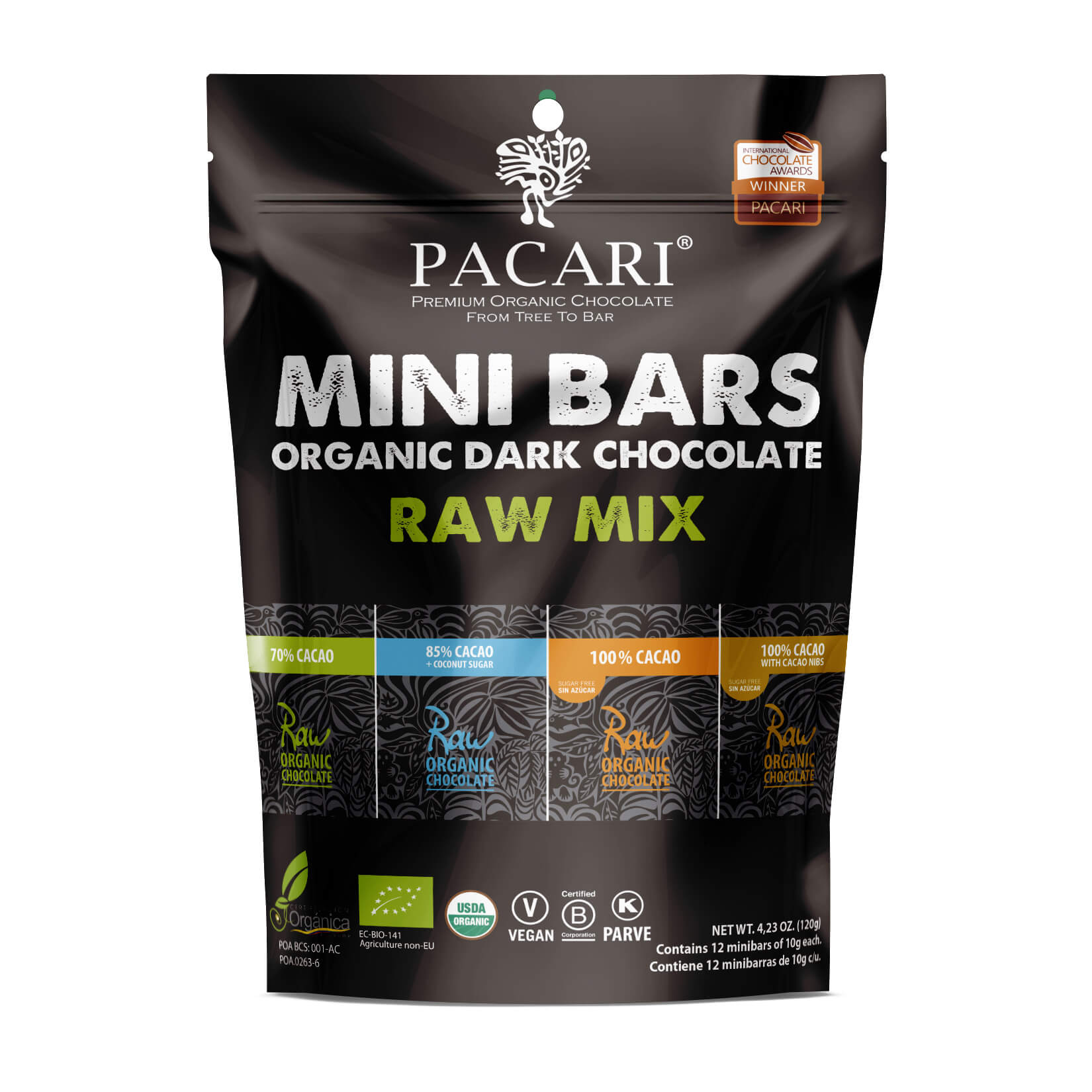 Pack of 12 Chocolate Minibars Raw Mix